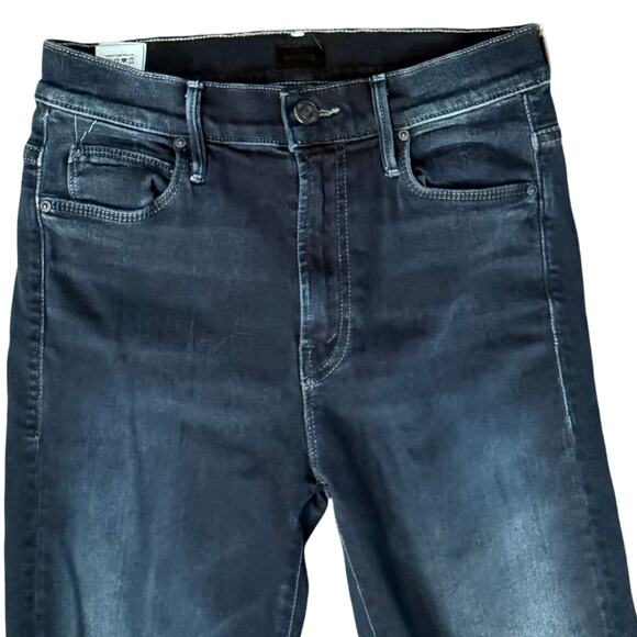 Mother The Stunner Zip Two Step Fray Last Call Dark Wash Skinny Jeans size 25 - Picture 12 of 14